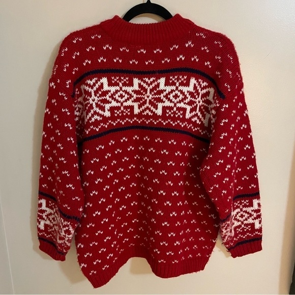 Jeff Laurent Vintage Crewneck Pullover Ribbed Knit Snowflake Sweater, … - Picture 3 of 6